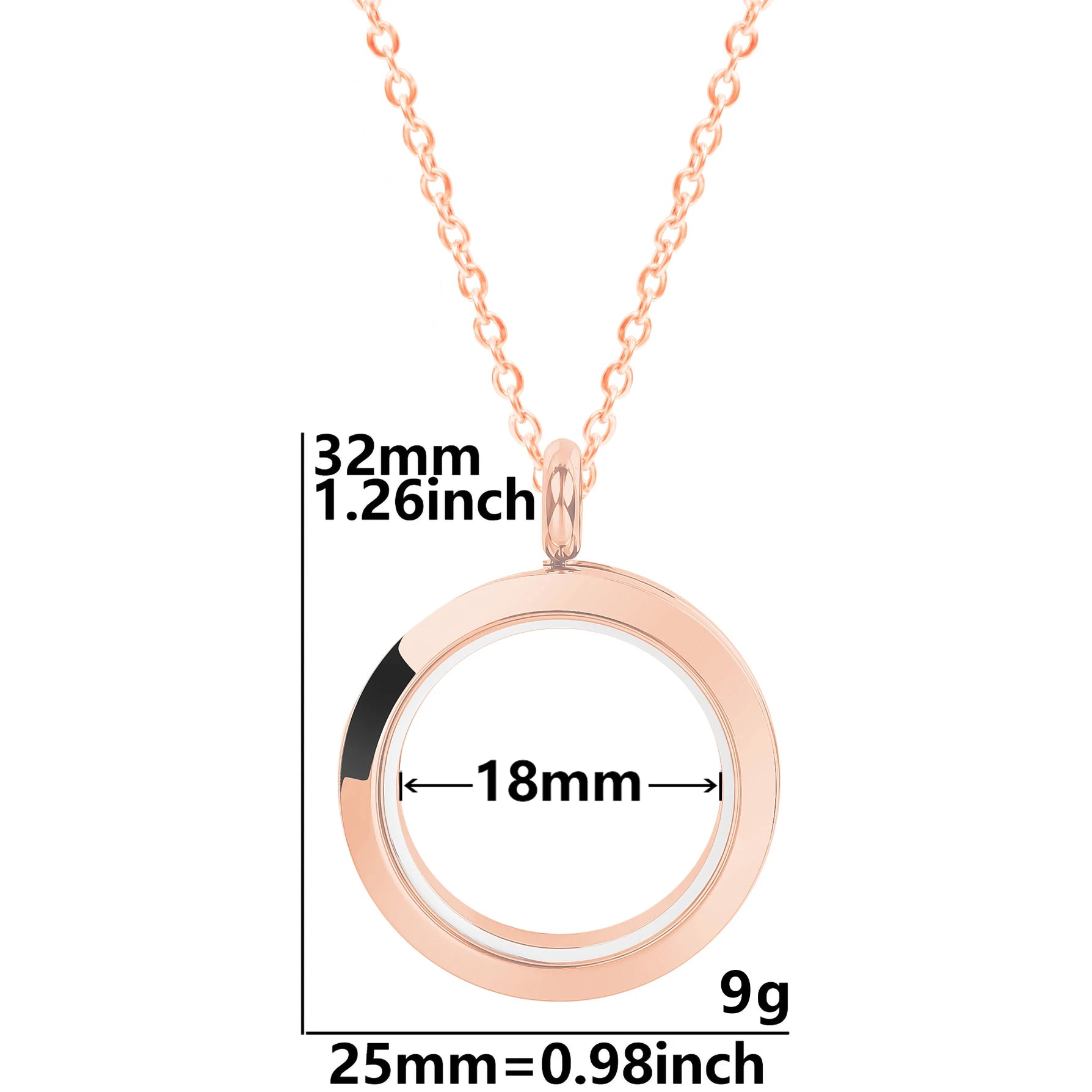 Round Pendant Necklace Locket Charm Stainless Steel Necklaces For Women Men Jewelry Chain Around Neck Necklace Decoration Gifts