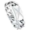 Massive Man Bracelet 20MM Width Men's Stainless Steel Cuban Link Chain Bracelet with CZ Gothic Biker Jewelry Accessory