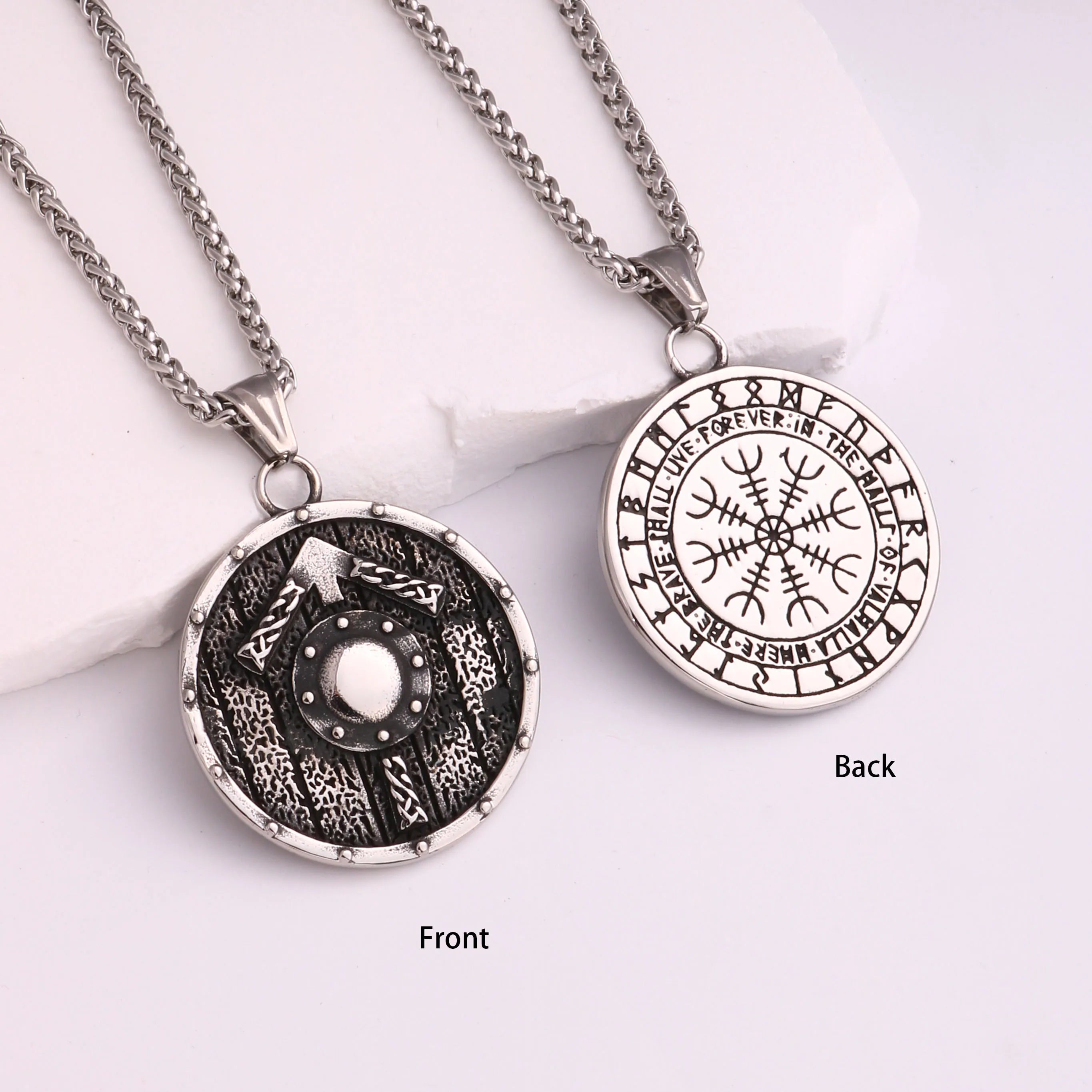 Viking Dragon Stainless Steel Pendant Necklace