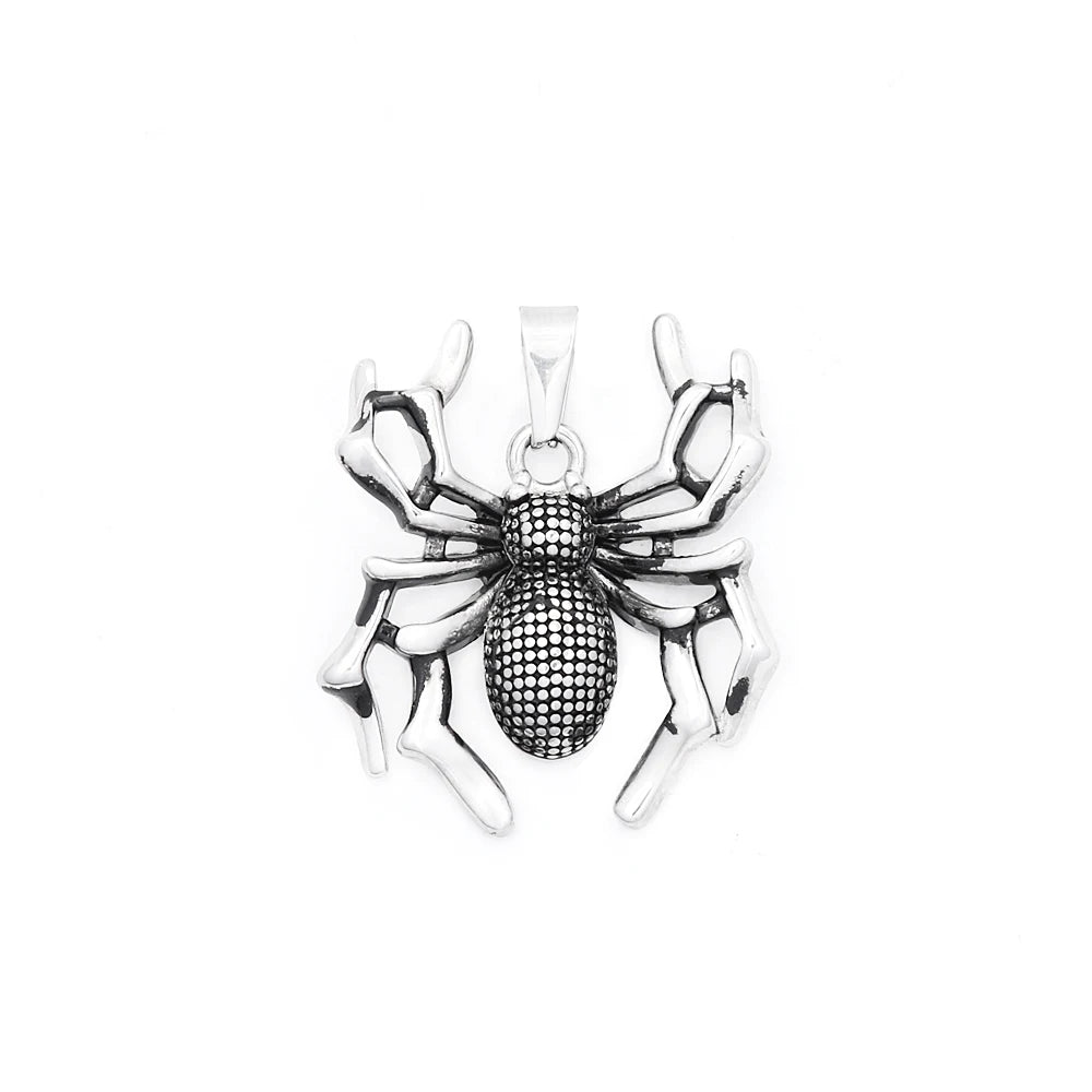 Spider Pendant Necklace — Stainless Steel