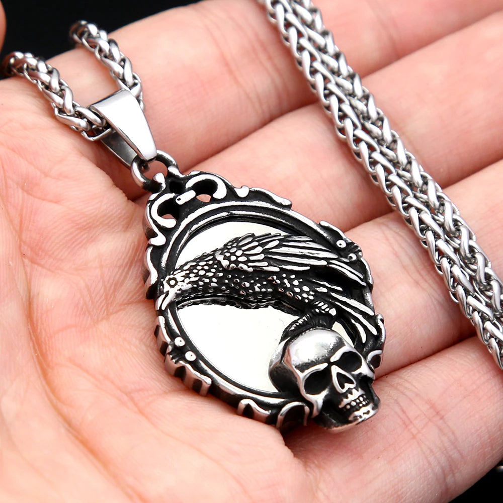 Skull Magic Mirror Pendant — Stainless Steel