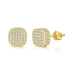 Iced Out Round CZ Piercing Stud Earrings for Men and Women