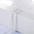 New 925 Sterling Silver fine 2MM flat Clavicle chains Necklaces for Men Women wedding party Jewelry Christmas gifts 40-75cm