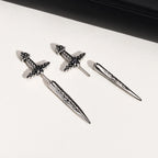 Celtic Knot Sword Stud Earrings — Stainless Steel