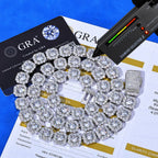 Tennis Necklace Moissanite VVS1 10MM Cluster