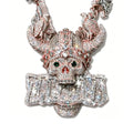 LYEE CYEE's luxurious three-dimensional diamond studded green eyed horn skull letter hip-hop pendant can be paired with