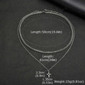 Vnox 2pcs/set Link Chain Chokers Four-point Star Pendant O-Chain Necklace Set for Men, Stainless Steel Silver Color Jewelry Gift