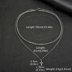 Vnox 2pcs/set Link Chain Chokers Four-point Star Pendant O-Chain Necklace Set for Men, Stainless Steel Silver Color Jewelry Gift