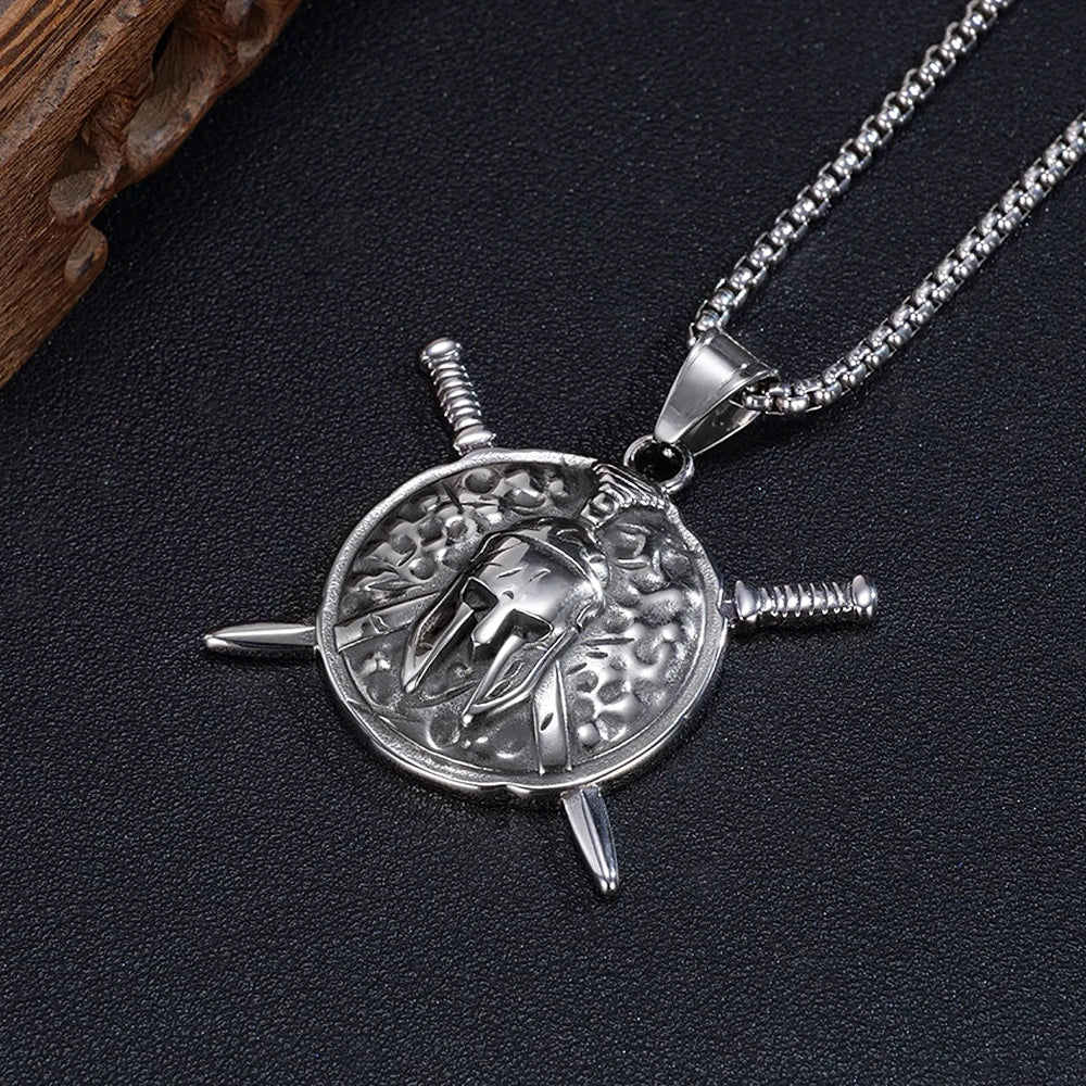 Spartan Warrior Sword Shield Pendant — SS