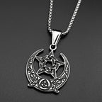 Star Celtic Steel Pendant Vinatge Wicca Triple