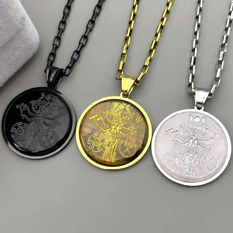 Moon Goddess Pendant Necklace — Stainless Steel