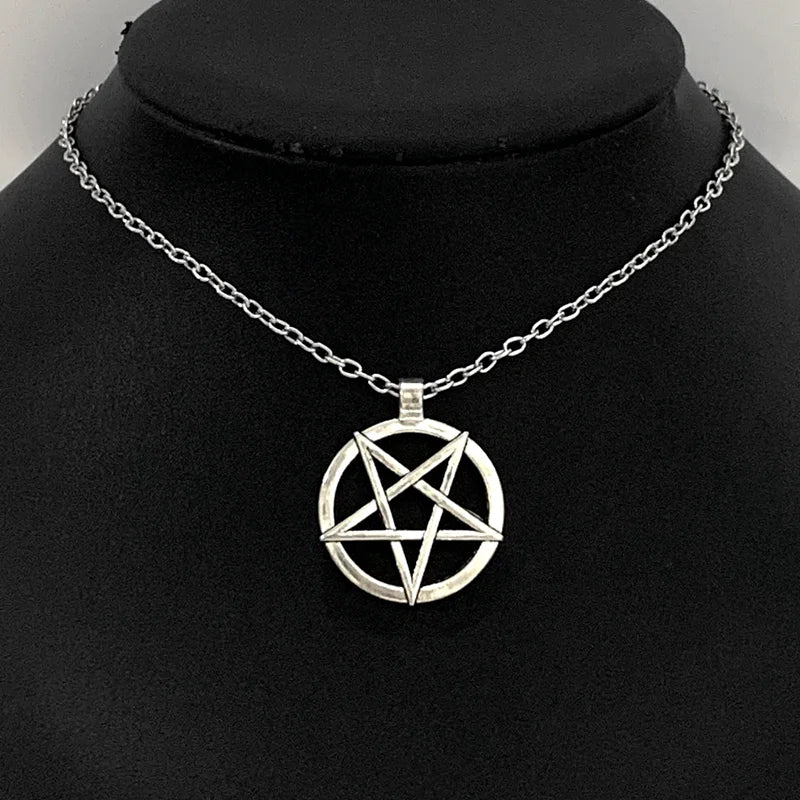 Inverted Pentagram Pendant Necklace — Stainless Steel