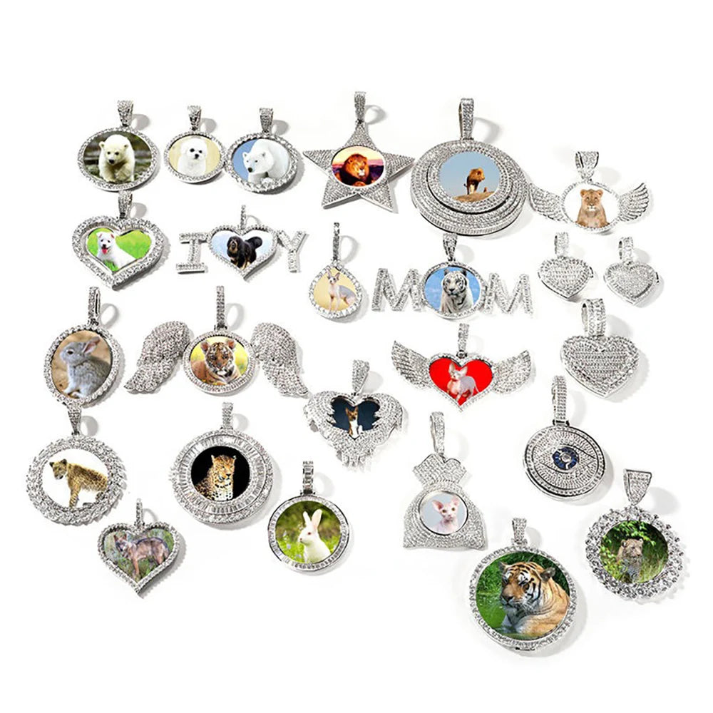 Heart Photo Pendant Necklace Stainless Steel
