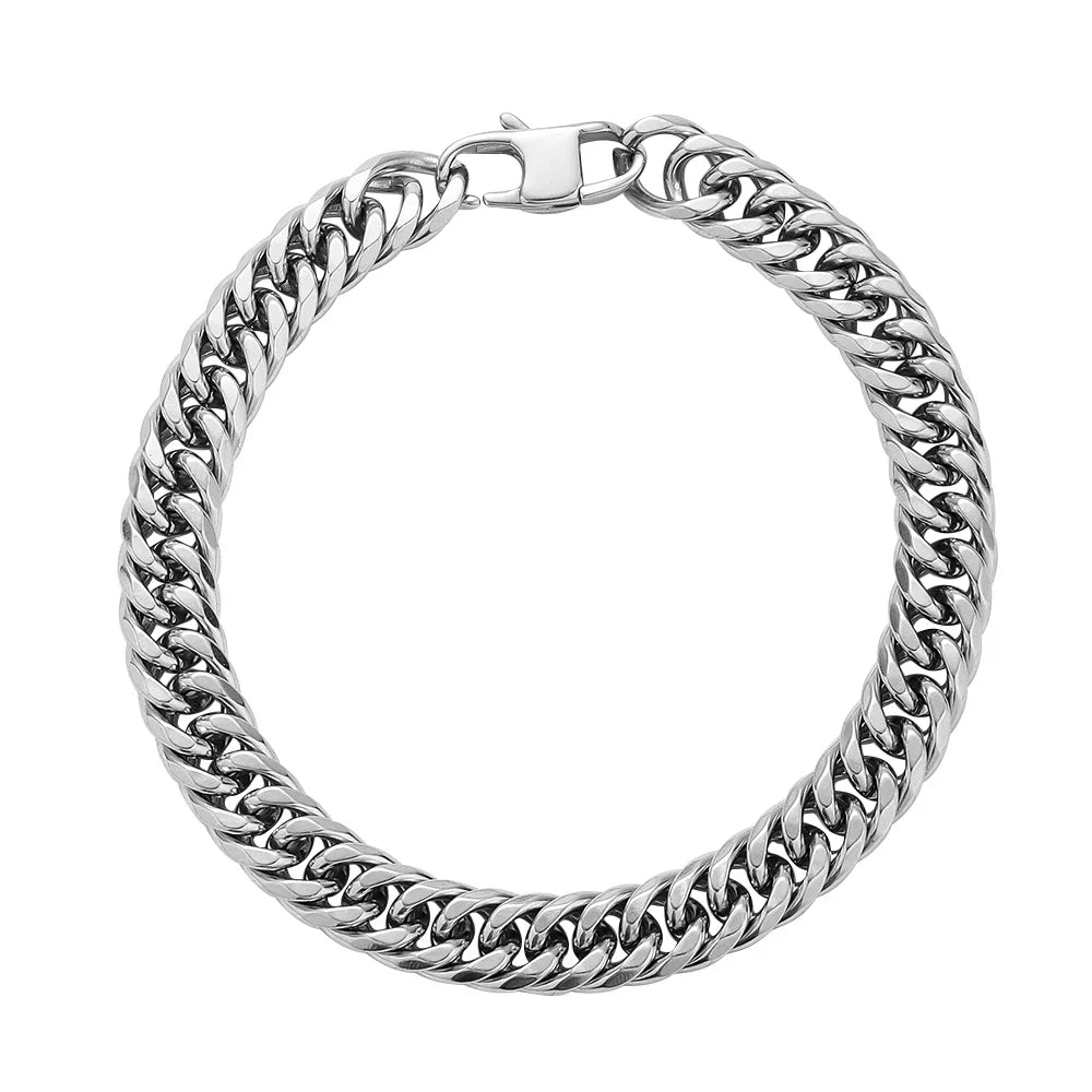 Stainless Steel Men's Bracelet Hip Hop Cuban Chain Titanium Steel Bracelet Simple Jewelry Fashion Hand Jewelry