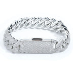 Iced Out Cuban Necklace Stainless Steel 16MM 3-Row