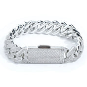 Iced Out Cuban Necklace Stainless Steel 16MM 3-Row