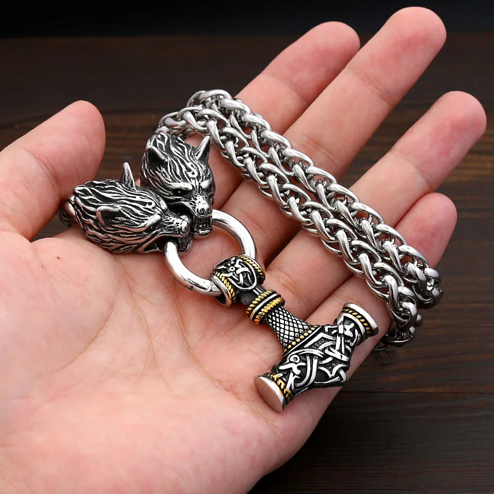 Mjölnir Thor's Hammer Pendant Necklace — Stainless Steel