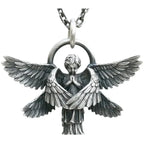 Cat Wings Animal Pendant Necklace — Silver