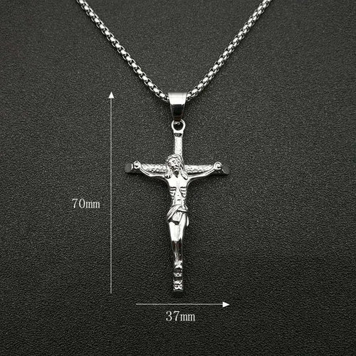 Byzantine Jesus Cross Pendant Necklace — Gold