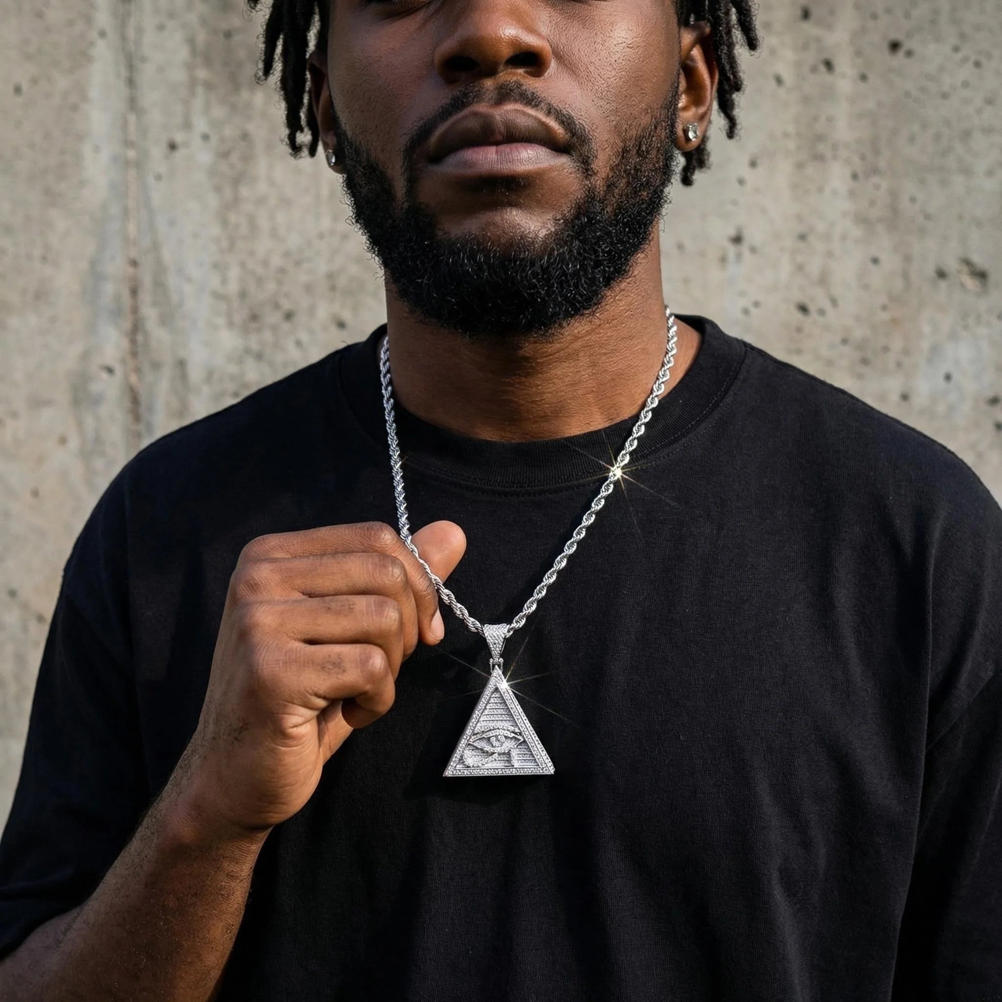 Iced Out Eye of Horus Pendant — 925 Silver