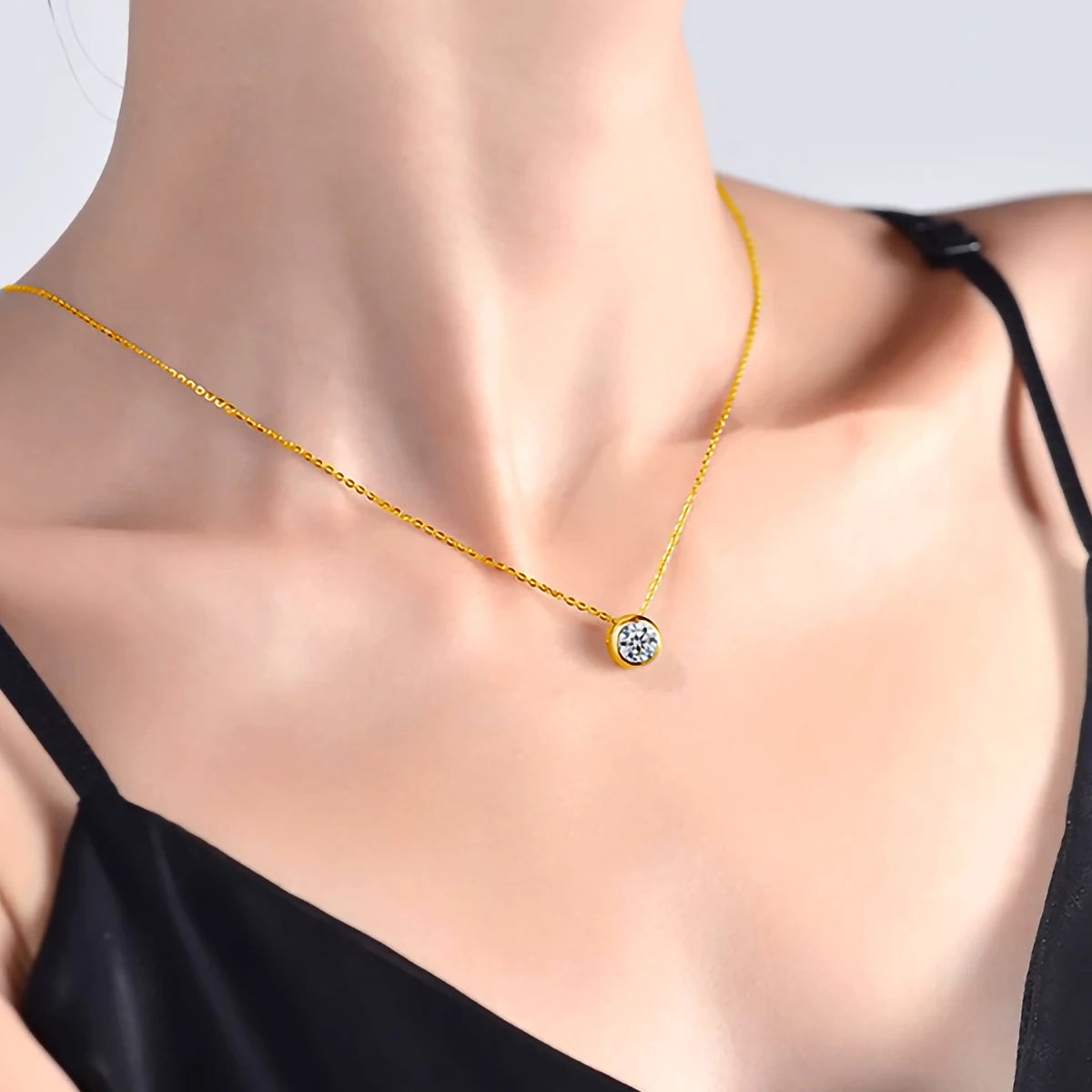 AU750 Real 18K Gold Moissanite Diamond Necklace Fine Jewelry For Woman Wedding Proposal Gift Present