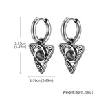 Viking Stone Triangle Huggie Hoop Earrings