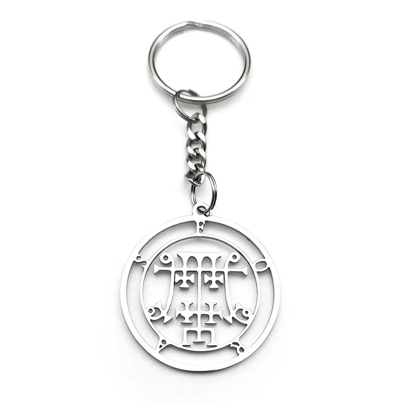 Angel Seal Pendant Keyring — Stainless Steel