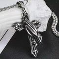 Prayer Hand Cross Stainless Steel Pendant Necklace