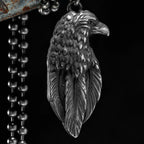 Vintage Eagle Feather Pendant Necklace — 316L Stainless Steel