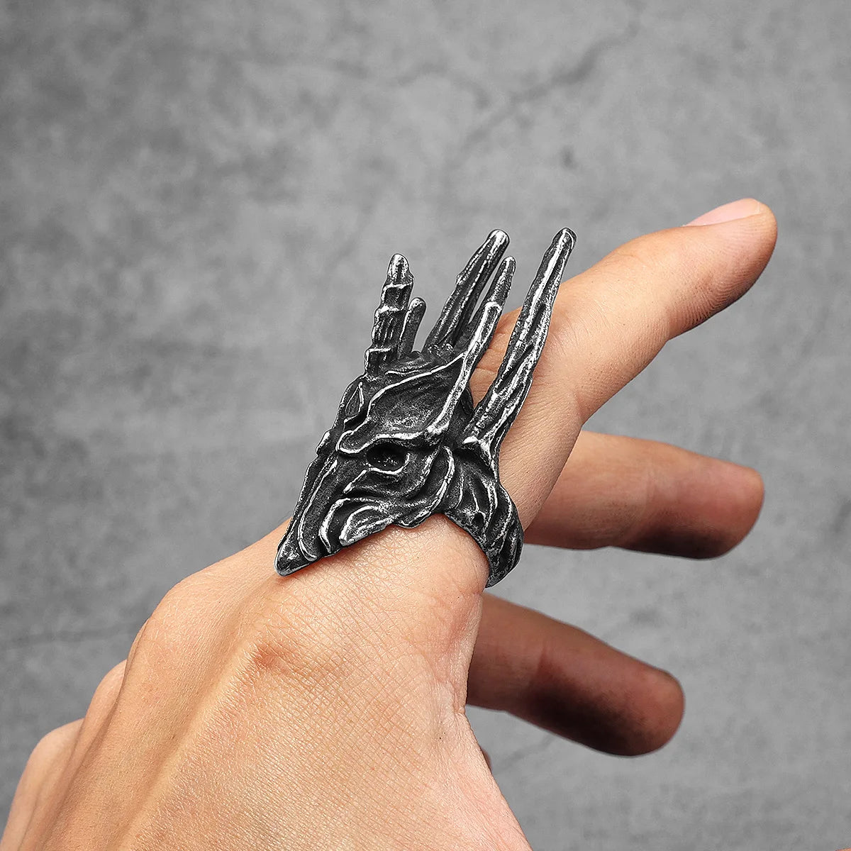 Lich King Skull Ring Black — Stainless Steel