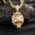 rapper jewelry 54mm*28mm /17.9g"Animal lion head pendant male street jewelry pendant necklace for men and women