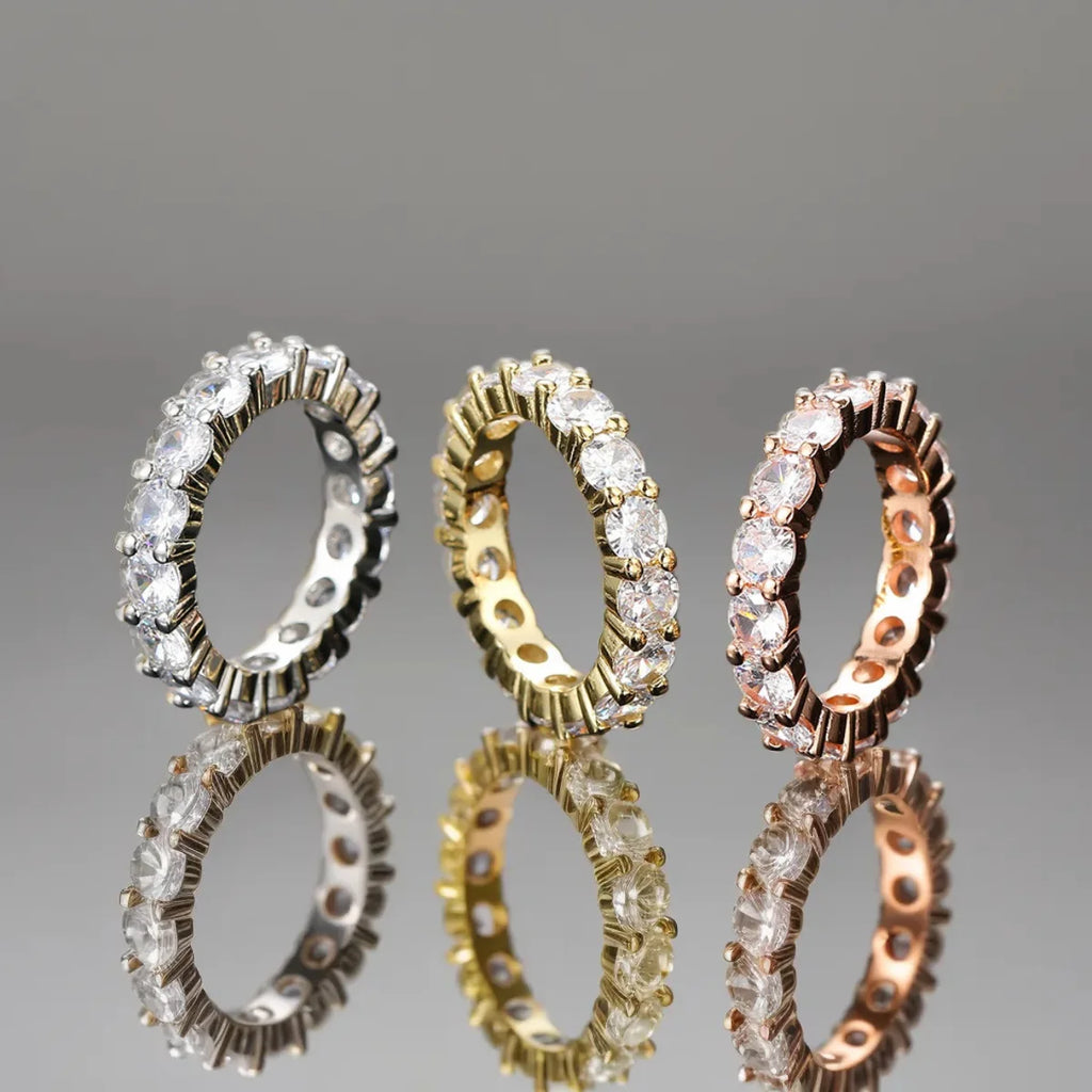 Iced Out Cuban Tennis Ring — Stainless