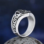 Polished Star Pattern Party Ring — Stainless Steel