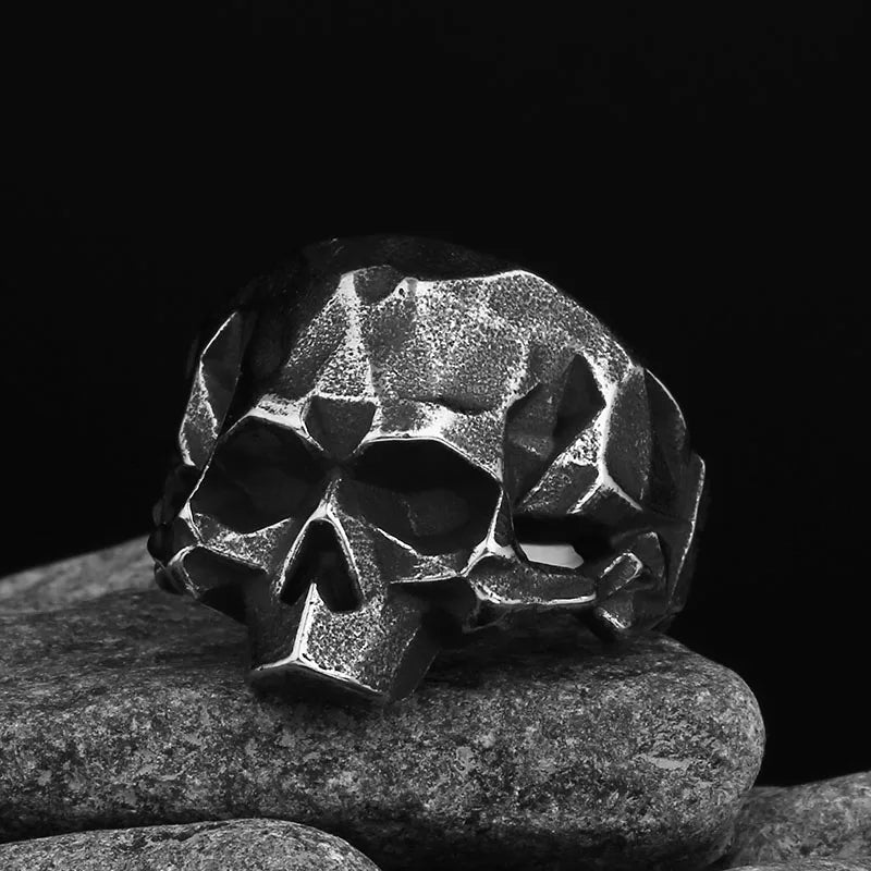 Motorcyclist Skull Ring — Stainless Steel