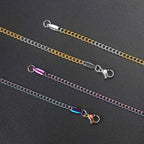 Silver Cuban Chain Necklace Stainless Steel 3/5MM