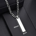 Letdiffery Custom Engraved Eyes Necklaces for Women Men Stainless Sreel Laser Carve Photo Names Square Pendant Jewelry