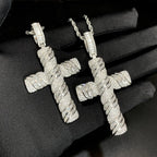 14K White Gold Lab Diamond Cross Pendant Party Wedding Pendants Necklace for Women Men Anniversary Jewelry Gift