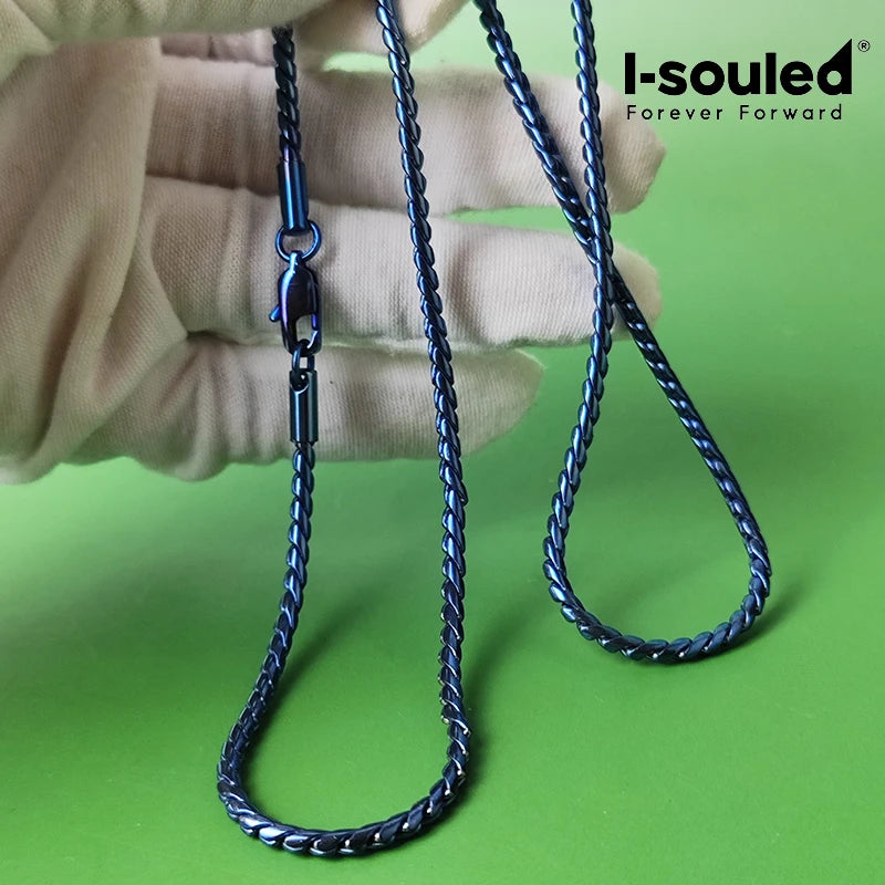 Pure Titanium Twisted Rope Chain Necklace 2.5mm Hypoallergenic Unisex Fashion