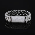 Iced Out Cuban Bracelet Stainless Steel 18MM 3-Row