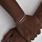 Minimal Blade Chain Bracelet Set — Stainless Steel