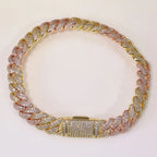 Rose Gold Cuban Chain Necklace Iced Out 10MM