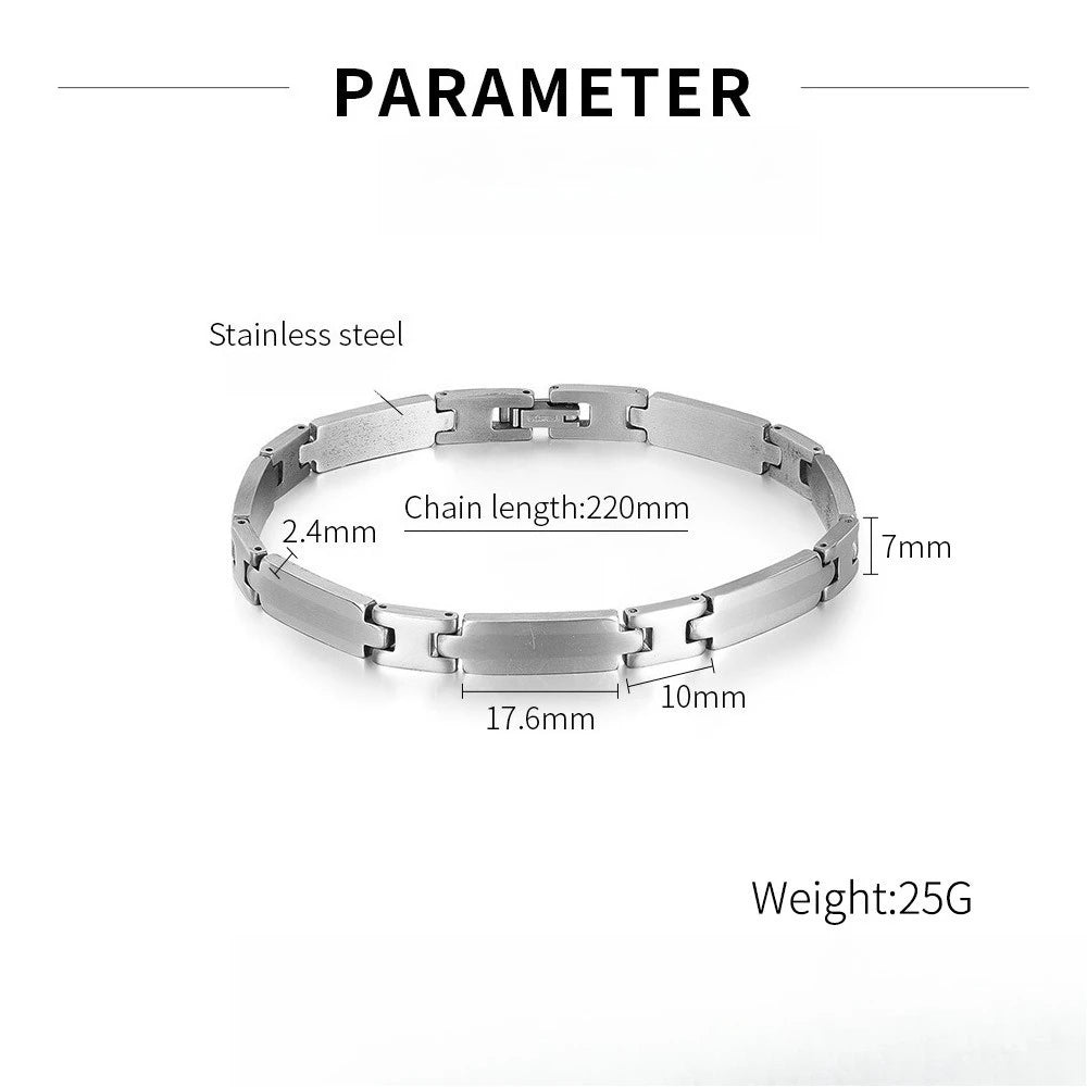 Chunky Men Bracelet,Thick Stainless Steel Strap Chain Link Wristband,Punk Male Jewelry Gift