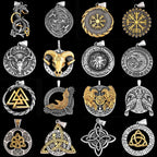 Multi-style Vintage Viking Necklace Men Amulet Nordic Tree of Life Celtic Stainless Steel Pendant Chain Jewelry Wholesale