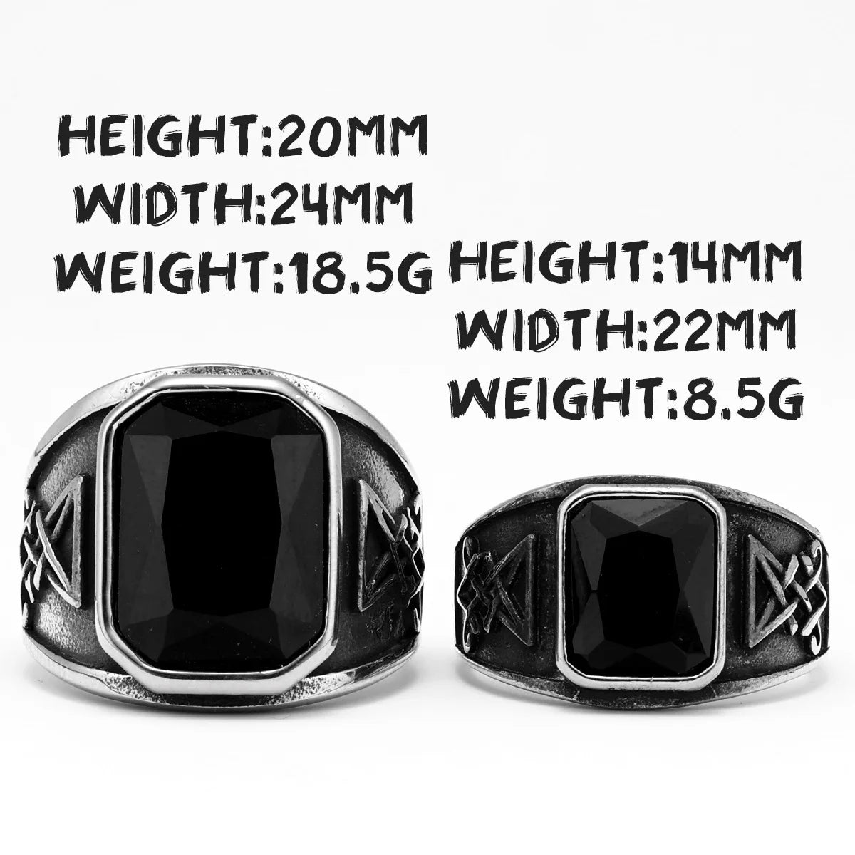 Lucifer Gemstone Ring — Stainless Steel