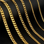 Stainless Steel Chain Necklace for Men Women Curb Cuban Link Chain Gold Color Silver Color Punk Choker Fashion Male Jewelry Gift