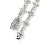 THE BLING KING 10mm Cross Link Chain Necklace Prong Setting 5A Cubic Zirconia Choker HipHop Fashion Jewelry For Party Gift