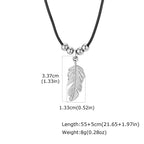 Feather Stainless Steel Pendant Necklace