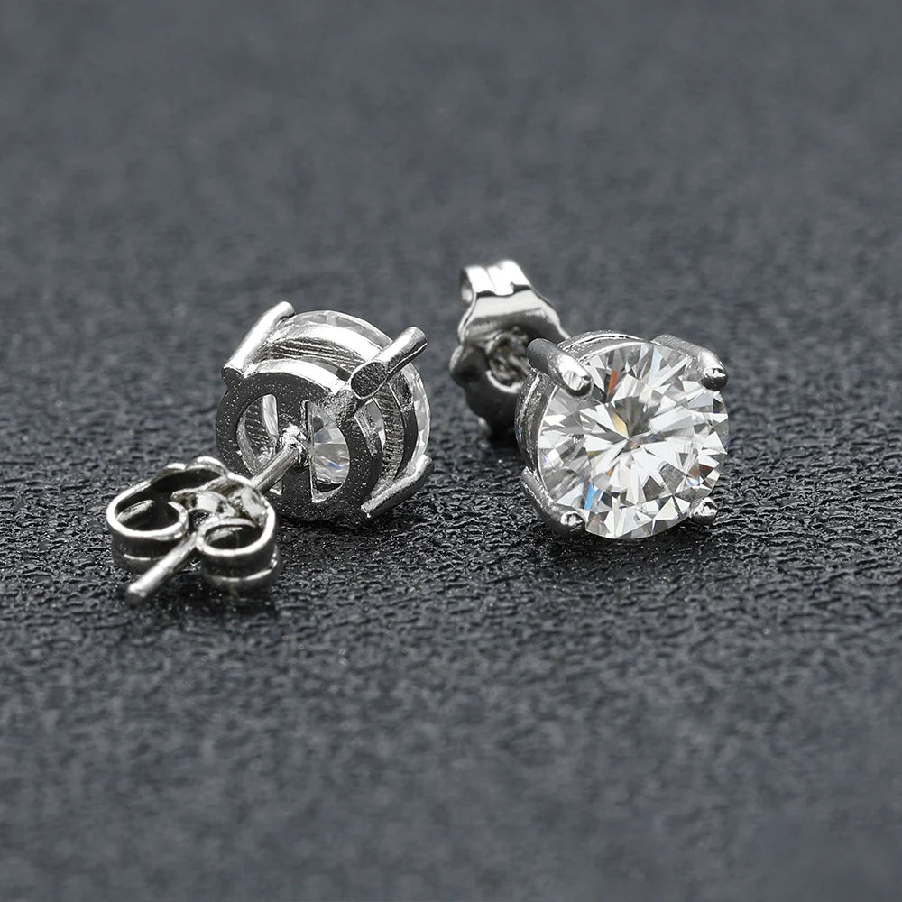 925 Silver VVS Moissanite Stud Earrings