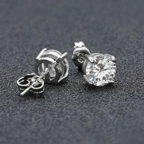 925 Silver VVS Moissanite Stud Earrings