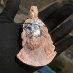 Hip Hop 5A+ Cubic Zirconic Paved Bling Iced Out JESUS PIECE Pendants Necklace Men Rapper Jewelry Rose Gold Silver Color